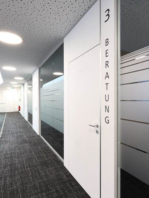 Volksbank Leimen Glastrennwand